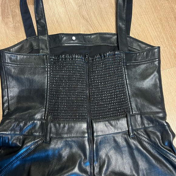 Alice + Olivia Black Linette Vegan Leather Jumpsuit 29 inch inseam - Picture 7 of 8